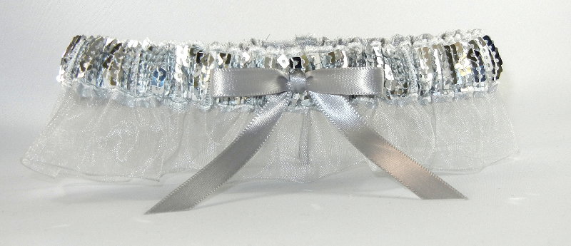 Silver Sequin Garter